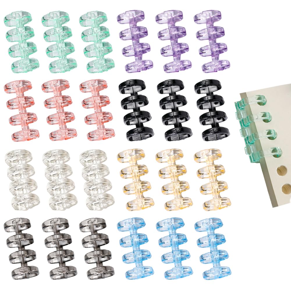 Amazon | ESJNNK バインダーリング 24個セット 4穴 8色入 穴径